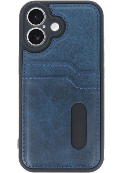 iPhone 16 Kılıf Sara Kartvizitli Deri Kılıf - Lacivert - FKU3959-8811 fiyatları