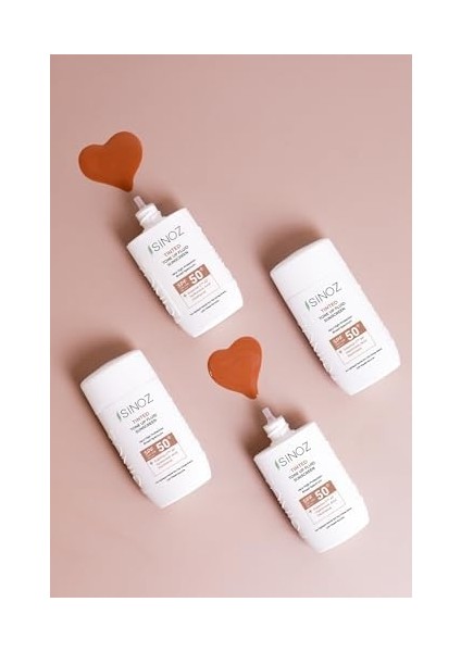 Sinoz SPF50 Tinted Sıvı Yüz Güneş Kremi - Yeni Nesil Güneş Filtreleri ile Hibrit Formül 50ML