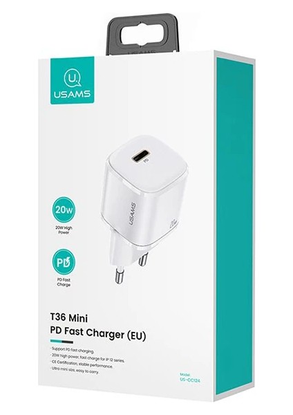 Usams T36 20W Mini Pd Hızlı Şarj Aleti 20W Usb-C Güç ADAPTÖRÜ-(5775) - ?97?75E0-3G8497 indirimleri