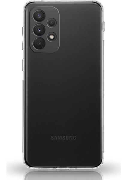 Samsung Galaxy A33 ile Uyumlu Kapak Kamera Korumalı Şarj Yeri Tıpalı Şeffaf Silikon Kılıf