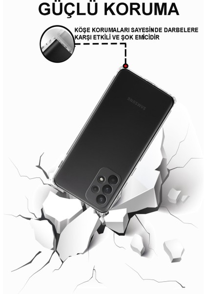 Samsung Galaxy A33 ile Uyumlu Kapak Kamera Korumalı Şarj Yeri Tıpalı Şeffaf Silikon Kılıf modelleri