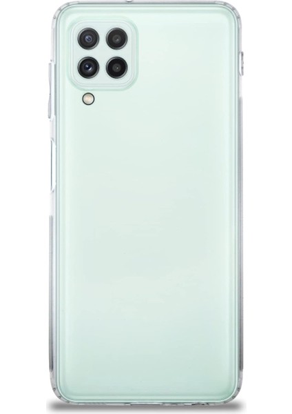Samsung Galaxy M22 ile Uyumlu Kapak Kamera Korumalı Şarj Yeri Tıpalı Şeffaf Silikon Kılıf