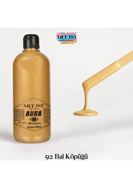 Aura Metalik Sedefli ve Vernikli Boyalar 500ML - 512 Bal Köpüğü