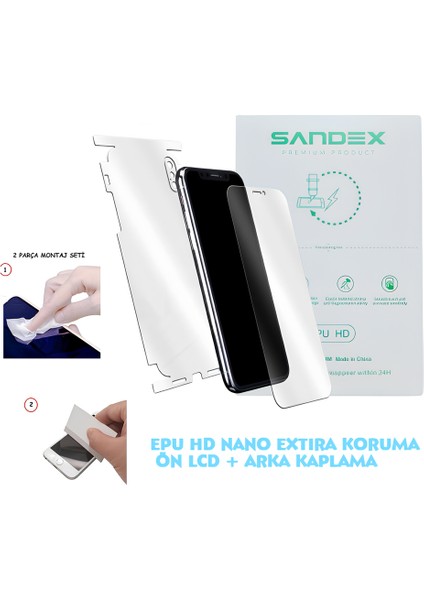 Iphone 17 Air Nano Ekran Koruyucu + Full Arka Kaplama Set Esnek Ultra Ince - Sandex - Epu Hd
