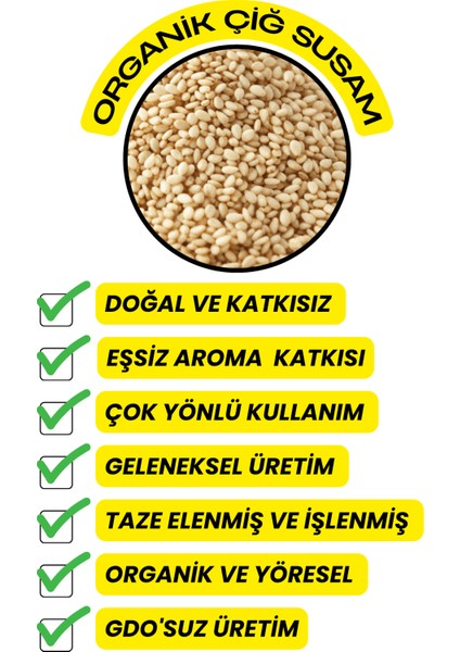 Çiğ Susam- ( Elenmiş, Katkısız,organik ) 50GR fırsatları