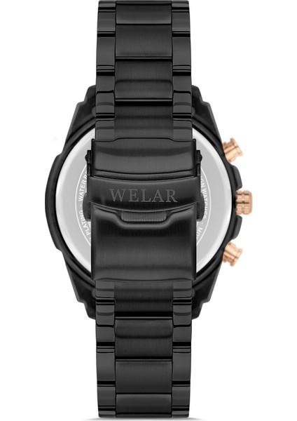 WEL2456-6 Erkek Kol Saati Kronometreli, Çelik Kasakordon, Sugeçirmez, Siyah Renk, Siyah Kadran modelleri