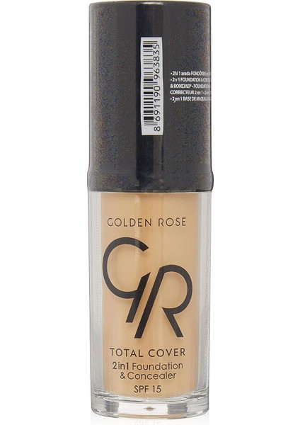 Golden Rose Total Cover 2 In 1 Foundation & Concealer Fondöten ve Kapatıcı No: 023 modelleri