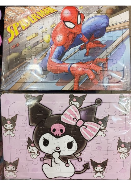 2 Adet Puzzle Yap Boz (33CM*23CM*42PARÇA) (Kuromi/örümcek Ad. Figürlü) AD77