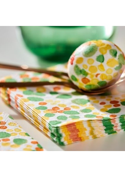 Ikea Tjärlek Desenli Peçete, Noktalı-Çok Renkli, 24X24 Cm, 30 Adet fiyatları