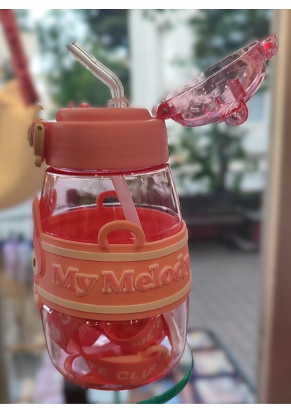 My Melody Figürlü Çocuk Suluk Matara 500ML Askılı Plastik AD71036 modelleri