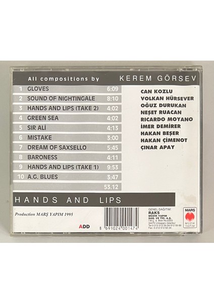 Kerem Görsev Hands And Lips CD (Orjnal Dönem Baskı Cd) fiyatları
