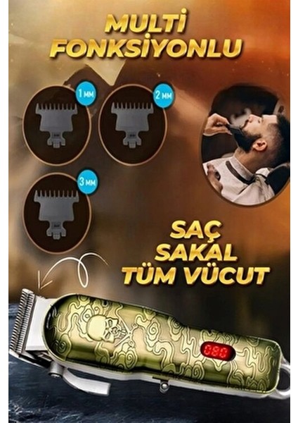 Tıraş Makineli Saç Tıraş Kesim Makas Seti 8 Parça Kuaför Berber Hazır Tıraş Seti Dailingred