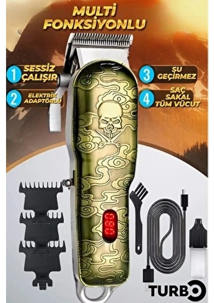 Tıraş Makineli Saç Tıraş Kesim Makas Seti 8 Parça Kuaför Berber Hazır Tıraş Seti Dailingred