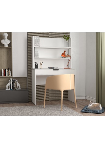Armi Tek Çekmeceli Kitaplıklı Çalışma Masası