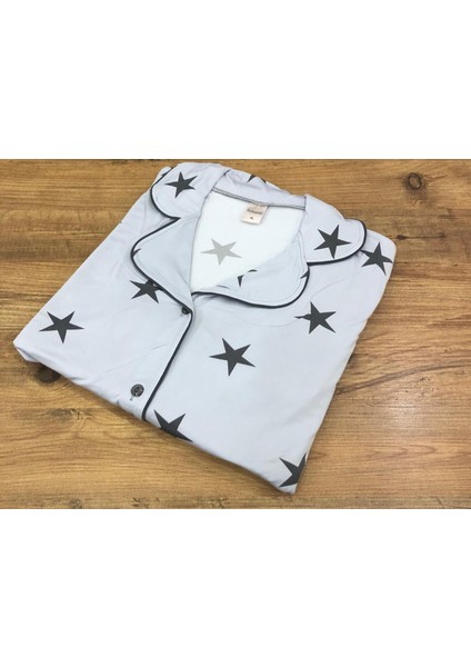 Pijamood Kadın Milan Kumaş Önü Düğmeli Mevsimlik Uzun Kol Pijama Takımı modelleri