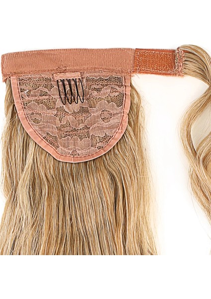 Bağlamalı Kabarık Dalgalı At Kuyruğu - Karamel Platin Röfleli indirimleri