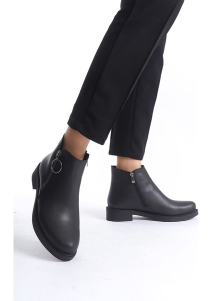 Margaret Fermuarlı Ortopedik Taban Suya ve Soğuğa Dayanıklı Topuklu Cilt Kadın Bot St Siyah fiyatları