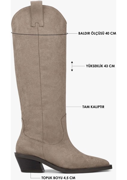 Kadın Kailey Vizon Süet Kovboy Çizme modelleri