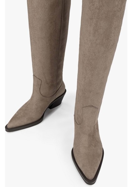 Kadın Kailey Vizon Süet Kovboy Çizme indirimleri