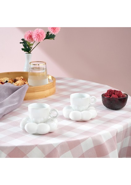 Bubble Beyaz Lüsterli 2 Kişilik Kahve Fincanı 90 ml indirimleri