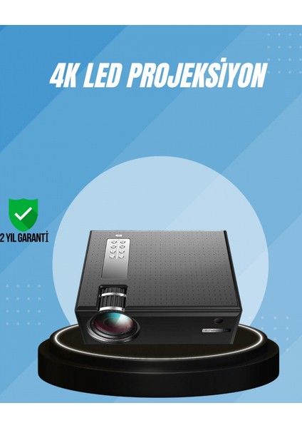 Yüksek Parlaklıkta Projeksiyon Cihazı – 1080P Destekli, Taşınabilir Ev Sineması Sistemi