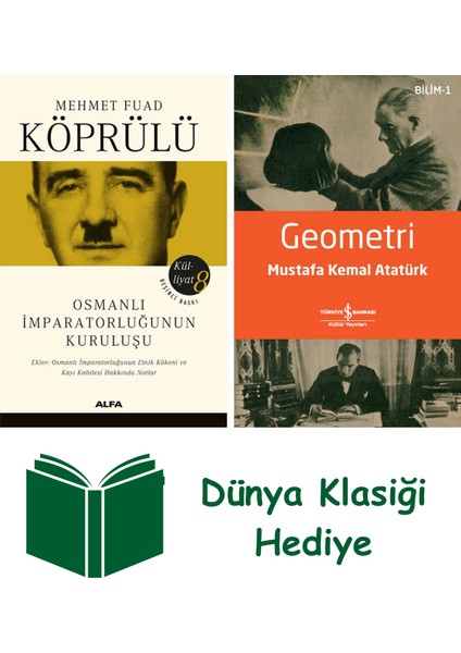 Mehmet Fuad Köprülü Külliyat 8 + Geometri + Dünya Klasiği Hediye