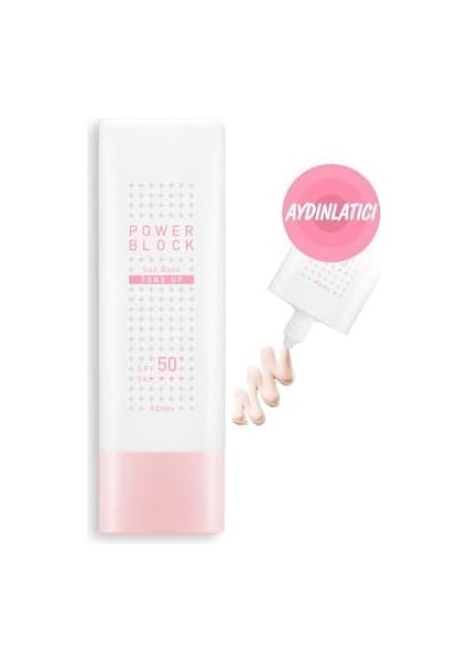 A'pıeu Power Block Pembe Ton Dengeleyici Güneş Kremi SPF50+ Pa++++ 50ML