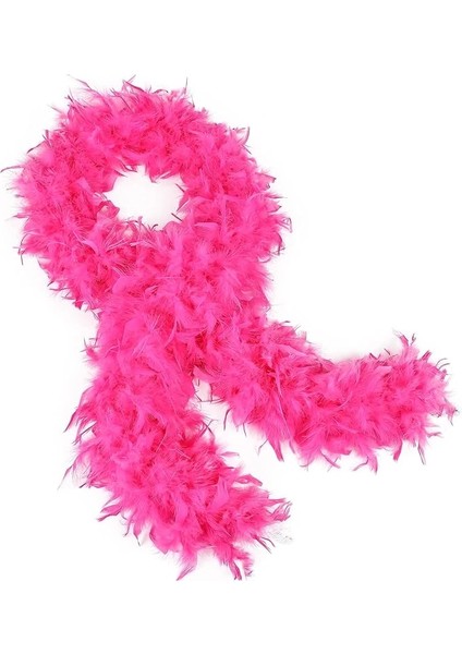 Fuşya Renk Kabarık Kalın Otriş Boa Tüy 6 cm Genişlik 180-200 cm Uzunluk - Lisinya