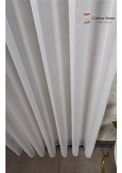 Parlak Işıltılı Yoğun Dokulu Ağır Gramajlı 1/3 Sık Pileli Dokuma Tül Perde