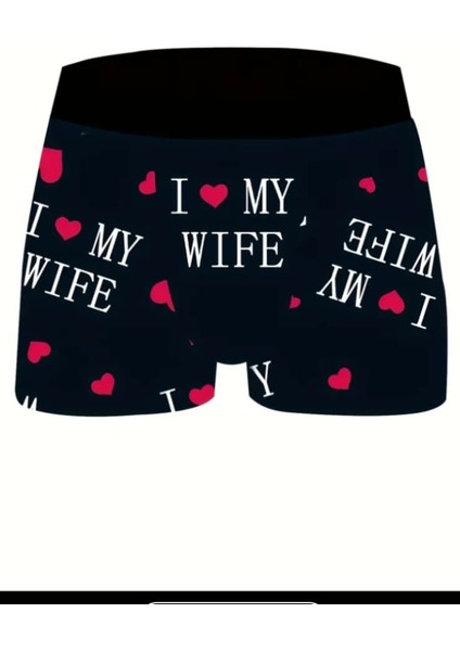 Love Yazılı Kalpli Boxer