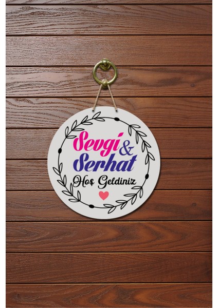 Kapı Süsü ..hoş Geldiniz Ahşap Baskı Kişiye Özel Tasarım