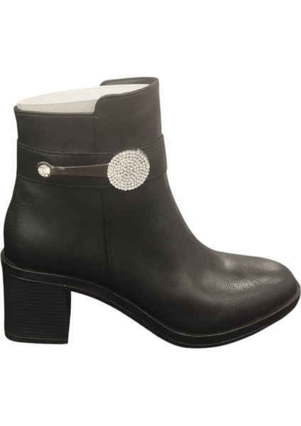 9061512Z Yandan Fermuarlı 6 cm Kalın Topuk Günlük Kadın Bot