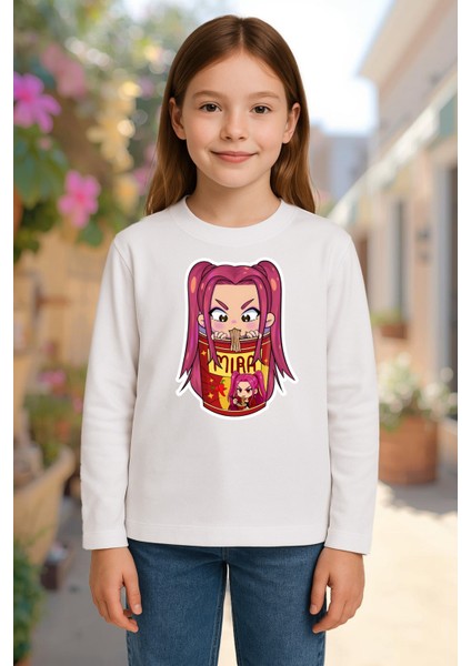 Kpop Demon Hunters Huntrix Mira Uzun Kollu Baskılı Kız Çocuk Tişört (4-13 Yaş) fiyatları