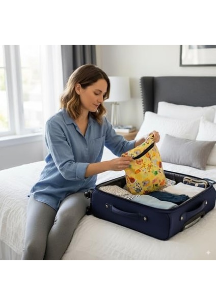 Yorni Summer Su Geçirmez Bebek Kirli Bez Kıyafet Islak Mayo Çantası, Torbası (30X37 Cm) modelleri