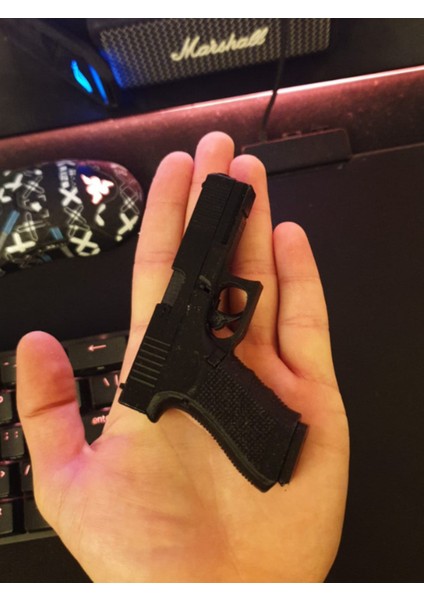 GLOCK18 Modeli 1/3 Ölçekli Işlevsel ve Modifiye Edilebilir Masa Süsü, Fidget Oyuncak ve Anahtarlık