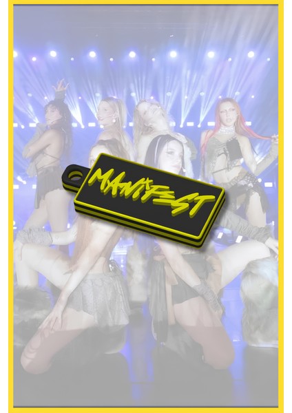 Manifets Grubu Manifestival Temalı Sert Plastik Anahtarlık Sarı – Özel Tasarım, Dayanıklı, Şık