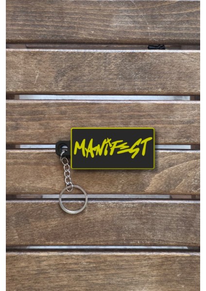 Manifets Grubu Manifestival Temalı Sert Plastik Anahtarlık Sarı – Özel Tasarım, Dayanıklı, Şık fiyatları