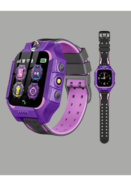 S10 Mor Akıllı Çocuk Saati Konum Takip ve Güvenlik Özellikli indirimleri