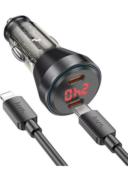 Hoco NZ12C Graceful PD60W 2 Type-C Girişli Araç Çakmaklı Hızlı Şarj Aleti + T - ?06?00E7-8G8 indirimleri
