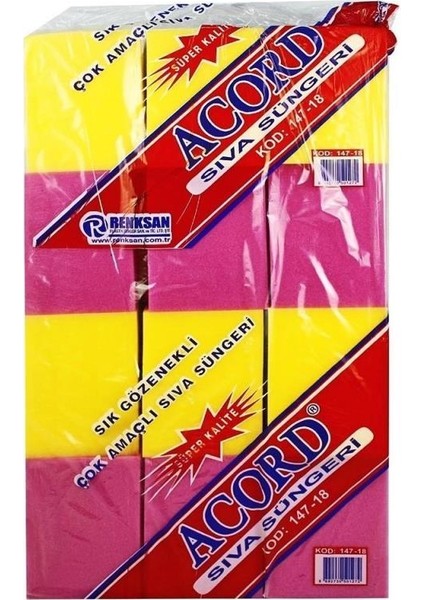 Sıva Süngeri Renkli 24 Lü Paket