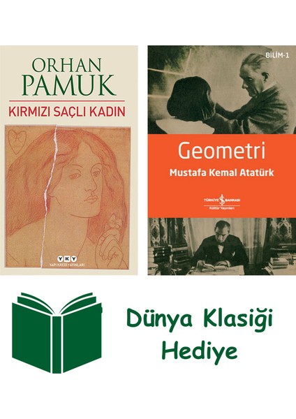 Kırmızı Saçlı Kadın + Geometri + Dünya Klasiği Hediye