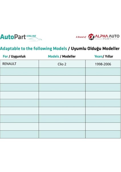 Renault Clio 2 Için Arka Cam Kriko Makarası- Sağ