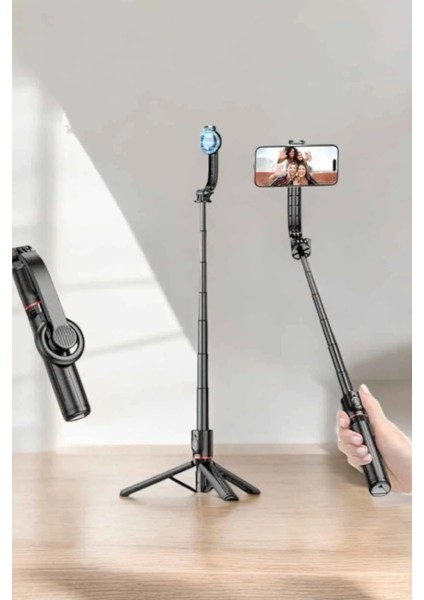 Kumandalı Tripod Telefon Tutucu Selfie Çubuğu 360 Derece Dönebilen modelleri