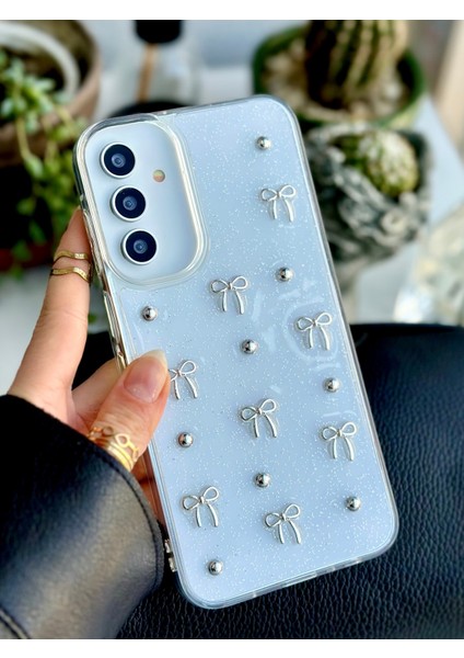 Galaxy A55 Uyumlu 3D Mini Fiyonk Tasarımlı Oyuncaklı Silikon Kılıf