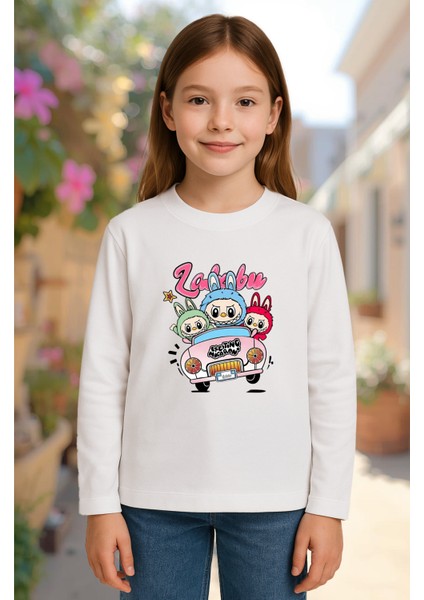 Labubu Araba Uzun Kollu Baskılı Çocuk Tişört (4-13 Yaş) fiyatları
