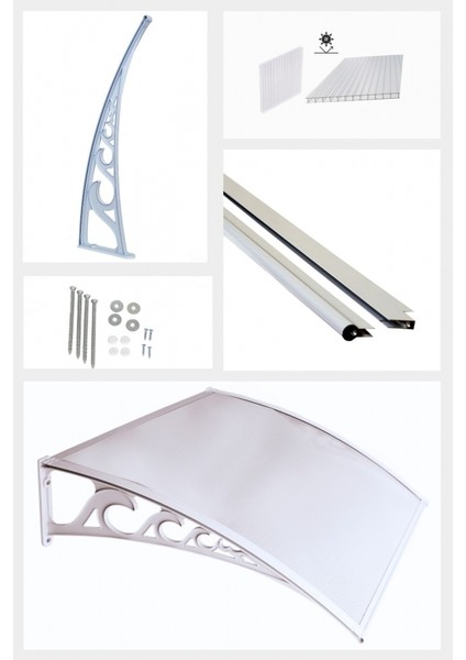 Pratik Sundurma Kapı Pencere Üstü 100X240 cm Gri 6 mm Levhalı fırsatları