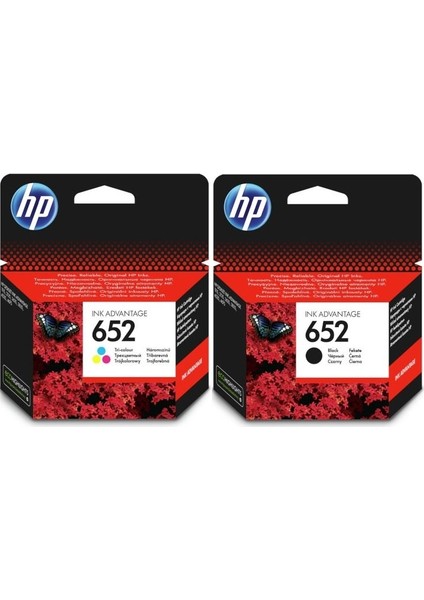 Hp Orjinal 652 Siyah ve Renkli Avantaj Paket Kartuşu (F6V24A*F6V25A)
