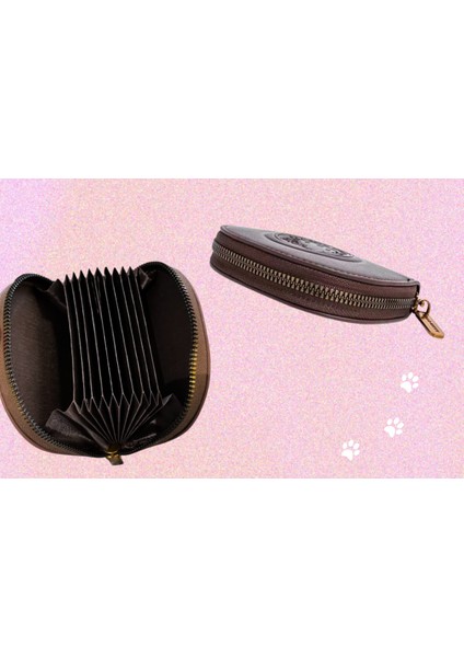 Hello Kitty Figürlü Koyu Kahverengi Fermuarlı Kartlık Cüzdan AD56910 modelleri