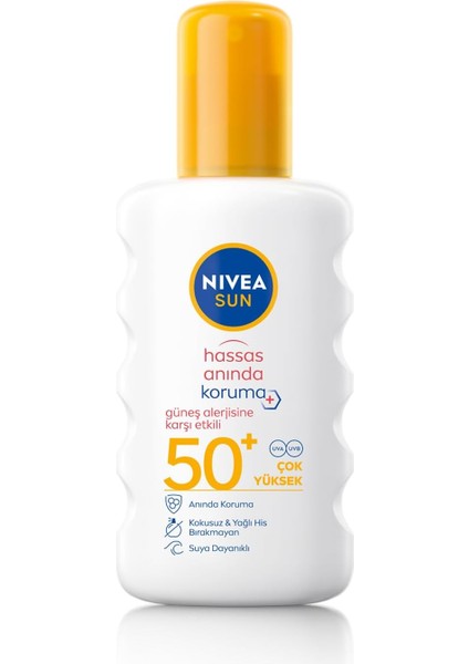 Nıvea Sun SPF50 Anında Koruma Vücut Güneş Spreyi 200ML, Güneş Alerjisine Karşı Etki, Hassas Cilt, Uva Uvb fiyatları