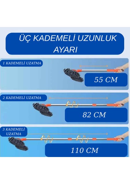360° Dönebilen Teleskopik Mikrofiber Araba Yıkama Fırçası – Çift Başlıklı Oto Temizlik Mopu indirimleri